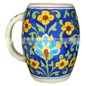 Indian Vintage Blue Pottery Coffee Beer Mugs Online thumbnail-1