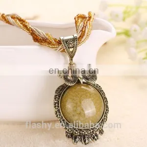 New Fashion 17 Color Owl Pendant Chain Necklace Chrismas Gift Jewelry thumbnail-3