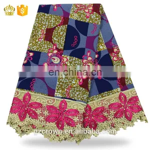 Hot Selling Exquisite French Lace Fabric,African Cord Lace High Quality Super Wax Lace Wax Fabrics For Make ClothesH170111007 thumbnail-2
