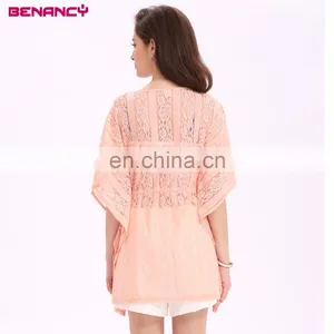 Jacquard Lace Woman Summer Crochet Kaftan Poncho Beach Wear thumbnail-4