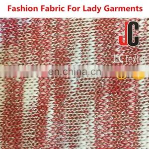 K671084 100% Polyester Jersey Slub Knit With Lurex Fabric for Garment thumbnail-1
