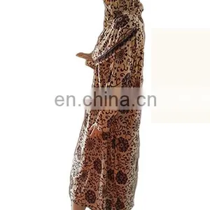 High Quality Floral Printing Fashion Ladies' Polyester Arab Robe For Spring, Summer, Autumn thumbnail-3