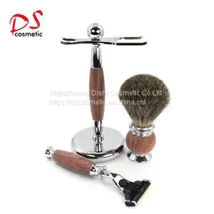 Dishi Luxury 3 Layer Silvertip Badger Hair Shaving Brush and Stand Shaving Set thumbnail-1