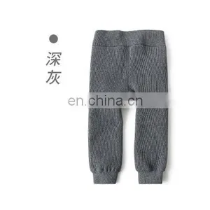 Children's Thickened Leggings Autumn and Winter New Solid Color Boys and Girls Warm and Velvet Can be Opened Baby Ninth Pants thumbnail-5