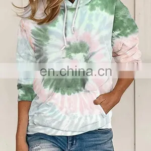 Autumn Womens Sweatshirt Hoodies Hooded Gradient Print Long Sleeve Tie Dyeing Pullover Sweatshirt Women Oversized Sudadera Mujer thumbnail-4