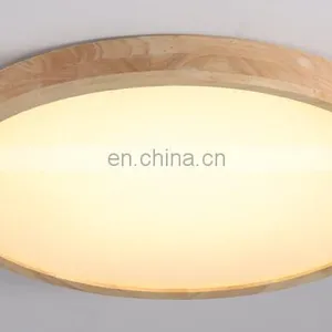 Wooden Color Round Bedroom Macaron Lamp Ultra Slim Modern LED Ceiling Lights For Living Room thumbnail-4