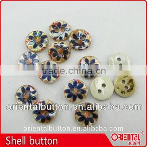 High End Printing Color Stripe Mother of Pearl Button for Shirts thumbnail-1