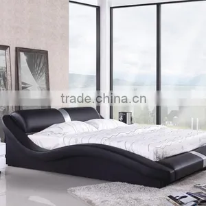 Classic Leather Bed With Leather Button, Cheap King Size Soft Bed thumbnail-2