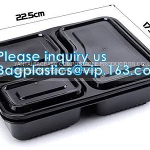 3 Compartment Durable Plastic Food Meal Prep Bento Box,modern Style Food Grade Plastic Fresh Box/bento Box/lunch Box Pac thumbnail-1