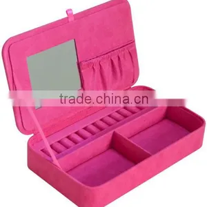 High Quality Plush Fabric Jewelry Box,suede Leather Travel Jewelry Case,velvet Jewelry Storage Box Quality Choice thumbnail-3