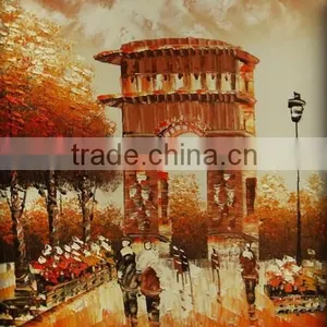 100%handmade Paris Street Scenery Oil Painting on Canvas JH-412 thumbnail-1