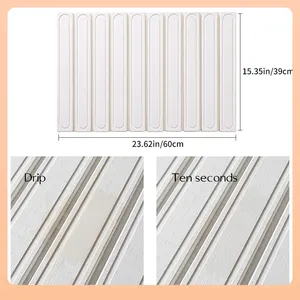 Engraved Foldable Diatomite Roll Up Stone Drying Mat for Kitchen, Bathroom thumbnail-4