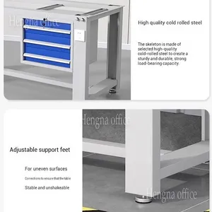 Hengna Heavy-Duty Stainless Steel Workbench With Pegboard & Storage | Ideal for Factories & Workshops thumbnail-4