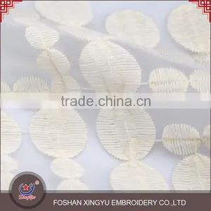 2016 Newest Design Cream-coloured Voile Cotton Embroidery Bridal Fabric for Garment Wholesale Oversea thumbnail-3