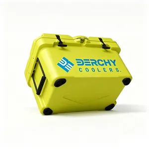 35QT Commercial Rotomolded Thermal Cooler Box PU Foam Insulated Cold Chain Transport Container for Seafood Catering Vaccine Delivery thumbnail-5