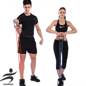 Chest Expander, Natural Latex 3-Hole Resistance Bands With Handles & Foot Cover | High Elasticity Tear Resistant | Full Body Workout for Men Home Gym thumbnail-1