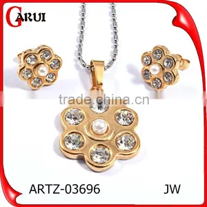 2016 Trending Products Stainless Steel Jewelry Gold Jewelry Set thumbnail-1