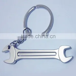 Metal Ring Shinny Silver Fixed Wrench Tool Opener Key Chains thumbnail-1