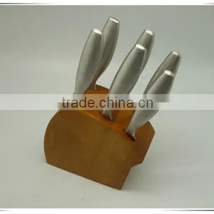 7pcs Stainless Steel Hollow Handle Good Quality With Wooden Block Steak Knife thumbnail-1