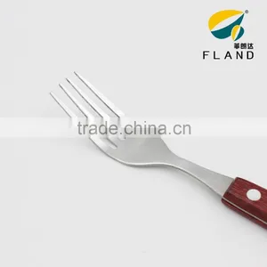 Stainless Steel Cutlery12pcs Rose Wood Handle Metal Steak Knife and Fork Set thumbnail-6