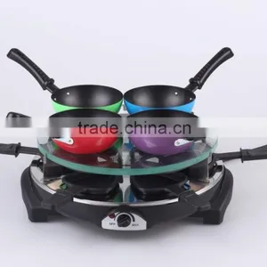 900W Raclette Grill With Temperature Thermostate For 6 Persons RG-206 WITH Stone Plate thumbnail-1