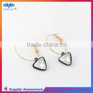 Fashion Design Clear Crystal Heart Hoop Earrings for Women Wholesale thumbnail-1