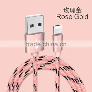 USAMS Multifunctional Charging Cable For IPhone5s/6s and Android Mobile Phone 2in1metal Nylon Dual Sided 1m Braided Cable thumbnail-3
