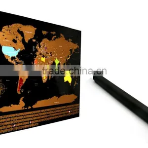 Creative Fashion New Design Hard Paper Scratch World Map for Travel thumbnail-2