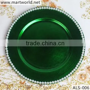 New Design Green Round Wedding Multilevel Plate Wedding Crystal Plates for Weding Decoration Party Home Decoration(ASL-006) thumbnail-1