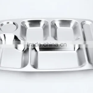 Home Utensils China 304 Stainless Steel Square Compartment Dinner Plates thumbnail-3