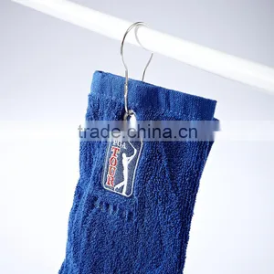 Factory Supply Customized Cotton Plain Hooks Sports Blue Golf Towel thumbnail-4