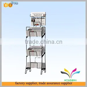 High Quality Customized Metal Free Standing Library Newspaper Racks thumbnail-1