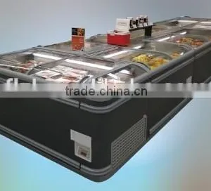 Island Freezer Meat Storage in the Supermarket Glass Chest Freezer thumbnail-3