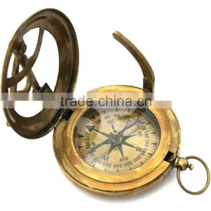 Brass Magnetic Direction Sundial Compass -pendant Compass Push Button Compass13327 thumbnail-2