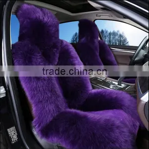 Customized Luxury Sheepskin Long Fur Car Seat Covers Lambskin Fur Car Seat Cushion Cover Universal in Winter thumbnail-1
