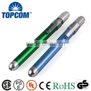 3V 0.5W Aluminum Alloy Custom LOGO Cool White LED Pen Torch Light Medical Quality Choice thumbnail-1