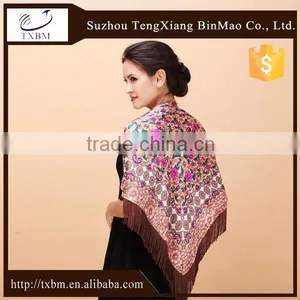 Customized Silk Twill Square Scarf With Digital Printing thumbnail-1
