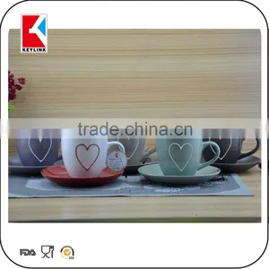 Wholesale Custom Logo Printing Chocolate Ceramic Cups 12pcs Tea Ceramic Cup and Saucer thumbnail-5