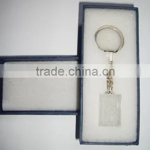Wholesale DIY 3d Laser Engraved Crystal Led Keychain/key Rings/keyholder for Company Promotional Gifts thumbnail-2