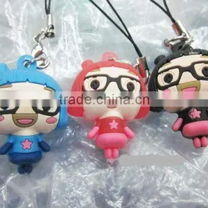 Eco-friendly Custom Girls 3D Cartoon Silicone Cell Phone Charms thumbnail-1