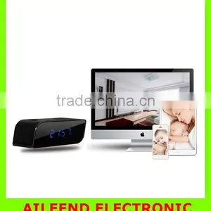 Night Vision 720P HD WIFI CLOCK Wifi Clock Mobile Phone Alarm Clock P2P Wifi Pinhole Hidden Alarm Clock Camera thumbnail-1