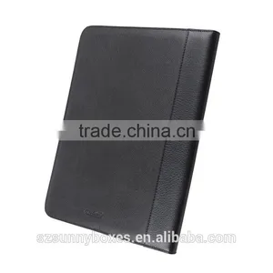 A4 Black PU/PVC Leather Zipper Notepad Portfolio With Calculator Quality Choice thumbnail-3