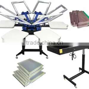 TM-R6 6-color Manual Rotary Fabric Printing Textile Screen Printer Machine thumbnail-3