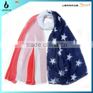 Cheap Spring Polyester Hijab American Flag Scarf thumbnail-1