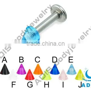 Fashion Piercing Custom Wholesale Colorful Acrylic Lip Labret Ring thumbnail-4