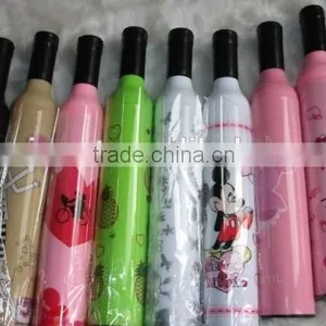 New Product Logo Printed Triple- Folding Promotion Wine Bottle Umbrella thumbnail-2