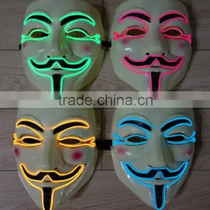 EL Wire Halloween Mask / EL Wire Party Mask / EL Wire V For Vendetta Mask thumbnail-2