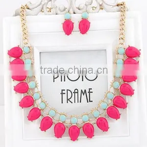 Collar Pendants Fashion Clolorful Necklace Rhinestone Jewelry for Women Dress Garment thumbnail-4