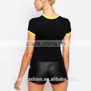 China Supplier Custom Made Women Tshirt Crew Neck Short Sleeve t Shirt With Flame Printing Quality Choice thumbnail-2