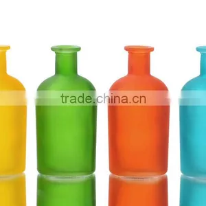 Small Cute Frosted Colored Glass Vase thumbnail-1